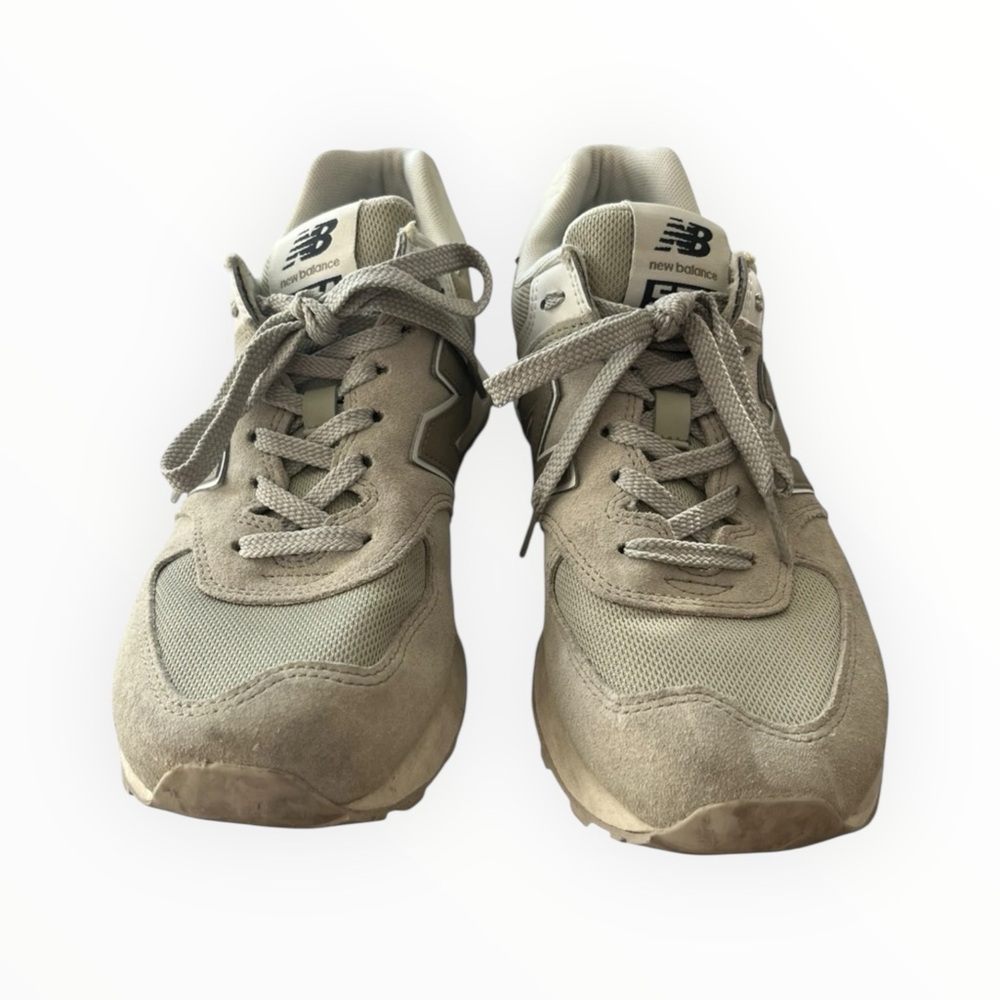 New Balance 574 Women’s Size 9 Green Suede Shoes Used No Box - Picture 3 of 7